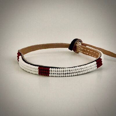 Bracelet blanc/marron