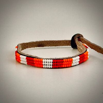 Bracelet blanc/orange/rouge