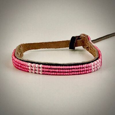 Pulsera rosa con blanco/rosa