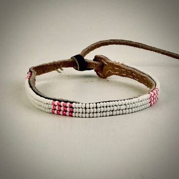 Bracelet blanc avec blanc/rose