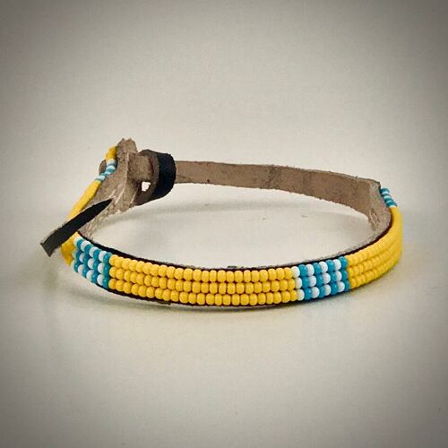 Armband yellow with white/light blue