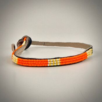 Bracelet orange avec blanc/jaune