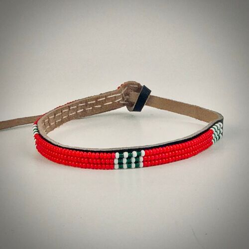 Armband red with white/dark green