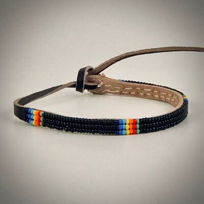 Bracciale nero con arcobaleno