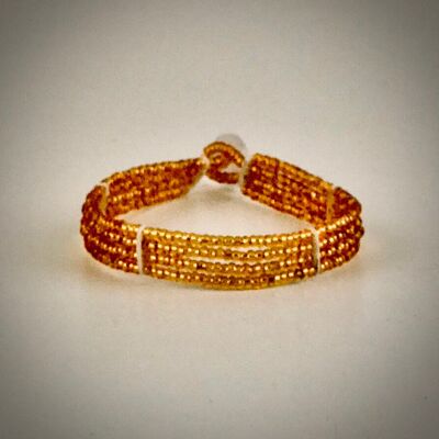 Maasai bracelet with button / one color gold