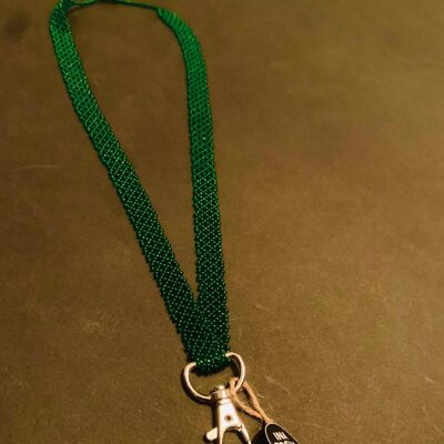 Lanyard made of beads - dark green