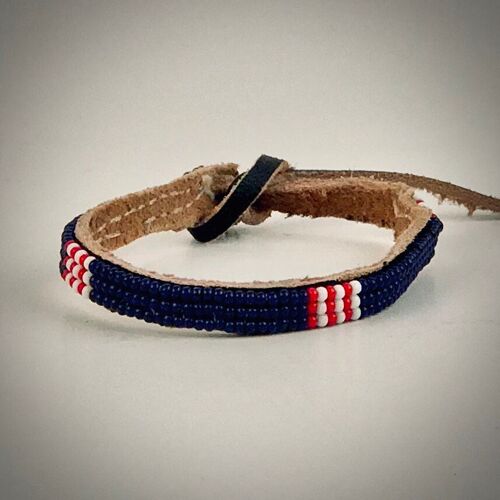 Armband dark blue with white/red