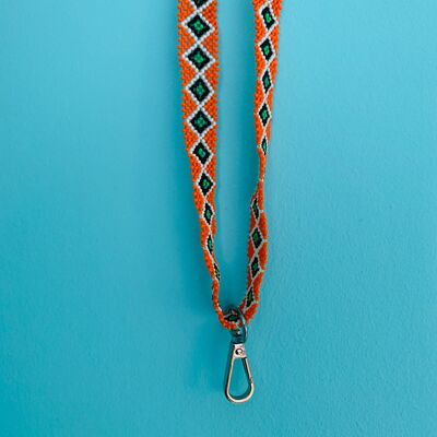 Lanyard made of beads - orange