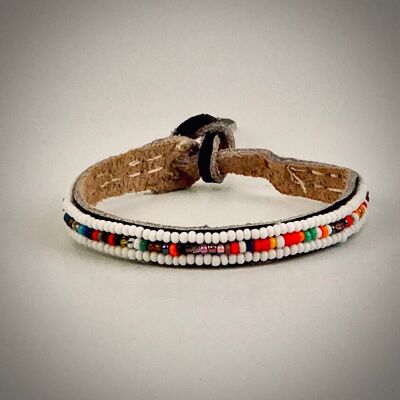 Pulsera blanca con colores mixtos