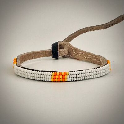 Pulsera blanca con naranja/amarillo