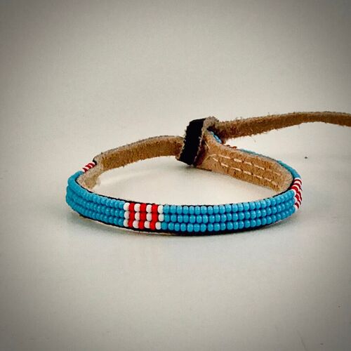 Armband light blue red/white