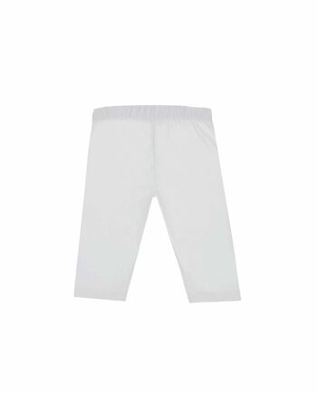 Legging blanc en maille de coton élastique fille 2