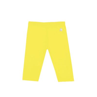 Leggins de niña de punto liso elástico de algodón, amarillo