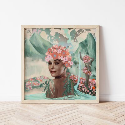 CARRÉ D'IMPRESSION GICLÉE | Rita dans les sources de la montagne