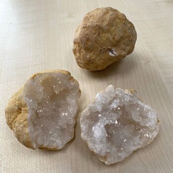Paires de géodes en quartz blanc, taille 1 2