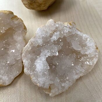 Paires de géodes en quartz blanc, taille 1 3