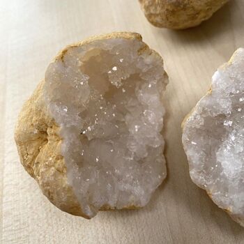 Paires de géodes en quartz blanc, taille 1 4