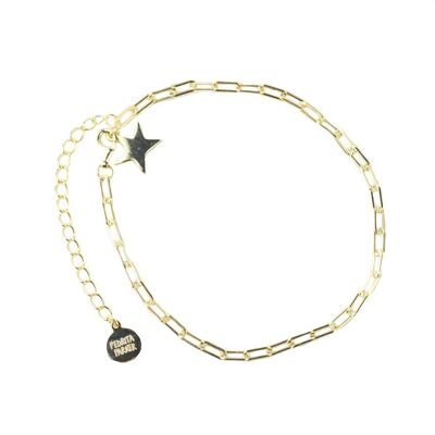 Silver Rockstar bracelet with gold plating (Silver Bracelet)