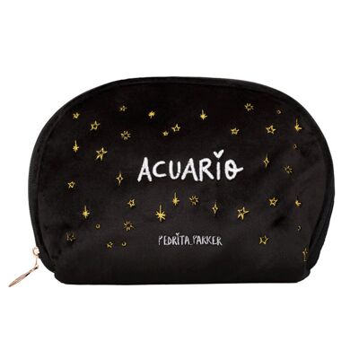 Aquarius Horoscope Premium Velvet Bag (Makeup Bag)