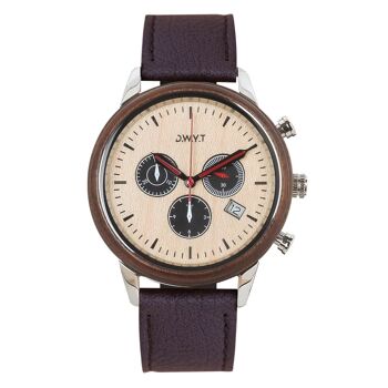 Montre chronographe homme MARCO POLO pomme chocolat (vegan) 1