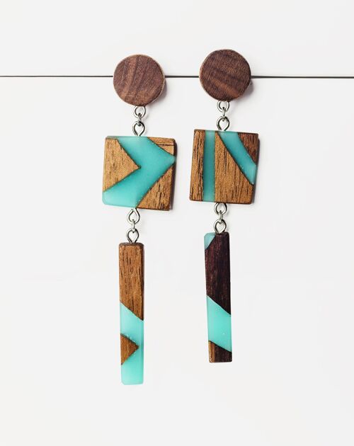 Amelia | Handcrafted Wood & Resin Earrings | Drop Earrings