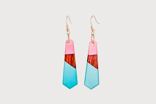 Amira - | Handcrafted Wood & Resin Earrings | Drop Earrings