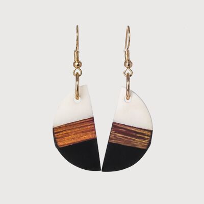 Dominico | Pendientes hechos a mano de madera y resina | Pendientes colgantes