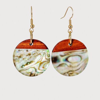 Eden Handcrafted Wood & Abalone Earrings | Drop Earrings