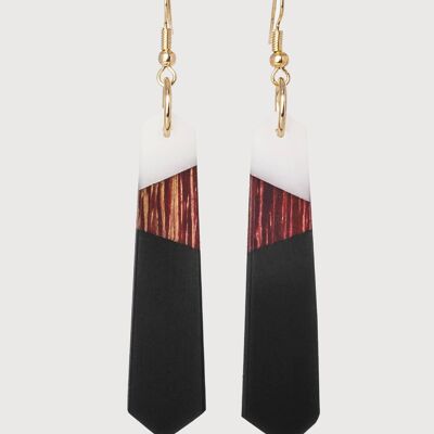 Eco | Pendientes hechos a mano de madera y resina | Pendientes colgantes