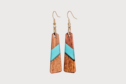 Elizabeth | Handcrafted Wood & Resin Earrings | Drop Earrings