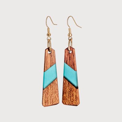 Élisabeth | Boucles d’oreilles en bois et résine fabriquées à la main | Boucles d'oreilles