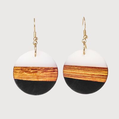 Fe | Pendientes hechos a mano de madera y resina | Pendientes colgantes