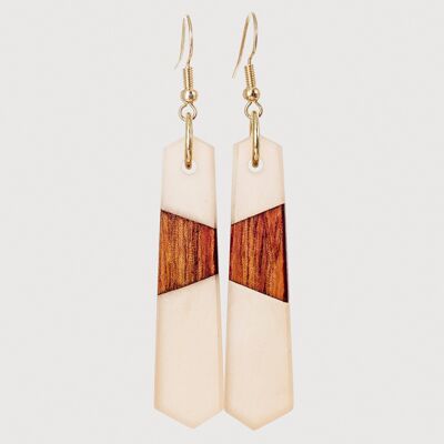 Fara | Handcrafted Wood & Resin Earrings | Drop Earrings