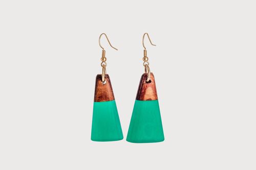 Jade | Handcrafted Wood & Resin Earrings | Drop Earrings