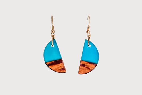 Luna - blue | Handcrafted Wood & Resin Earrings | Drop Earrings
