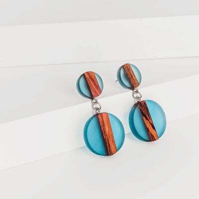 Maui | Pendientes hechos a mano de madera y resina | Pendientes colgantes