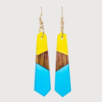 Mélanie | Boucles d’oreilles en bois et résine fabriquées à la main | Boucles d'oreilles 1