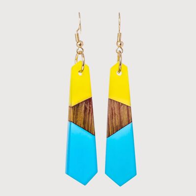 Melanie | Handcrafted Wood & Resin Earrings | Drop Earrings