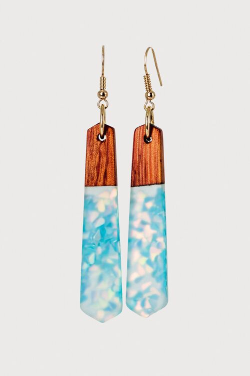 Mermaid Cove - Handcrafted Wood & Resin Earrings | Drop Earrings