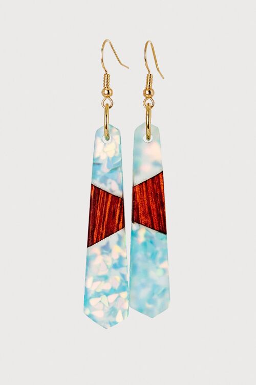 Splash - | Handcrafted Wood & Resin Earrings | Drop Earrings