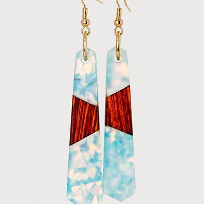 Splash - | Handcrafted Wood & Resin Earrings | Drop Earrings