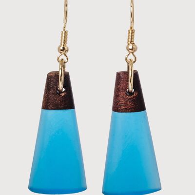 Tahiti – | Handgefertigte Ohrringe aus Holz und Harz | Tropfenohrringe