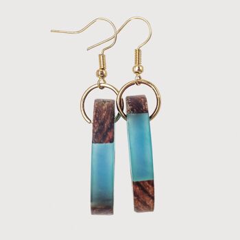 Zoé - Boucles d'oreilles en bois et résine fabriquées à la main | Boucles d'oreilles 2