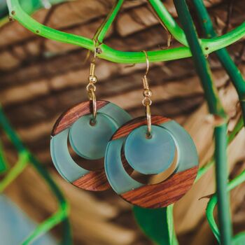 Zoé - Boucles d'oreilles en bois et résine fabriquées à la main | Boucles d'oreilles 3