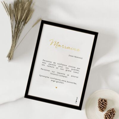 Godmother frame - A pretty gift idea for a godmother, with a touch of gilding