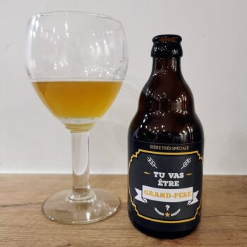 Annonce grossesse grand-père - Tu vas être grand-père - Etiquette bouteille de bière annonce aux grands parents 3