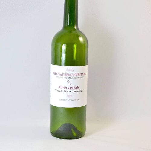 Etiquette bouteille de vin marraine