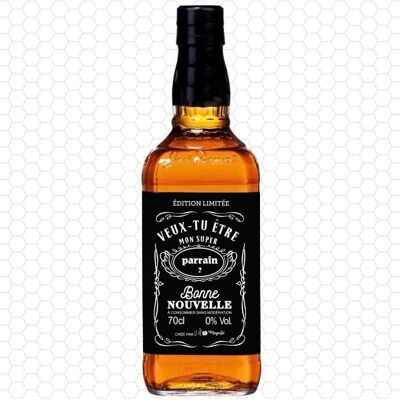 Etiqueta de la botella de whisky padrino - ¿Serás mi padrino?