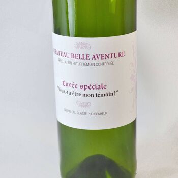 Demande témoin - Etiquette bouteille de vin - témoin mariage 3