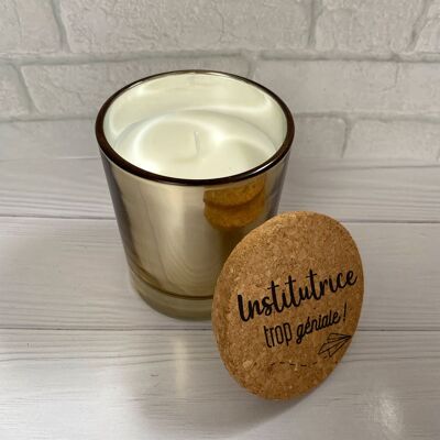 Teacher, teacher, atsem, childcare worker - Golden scented candle to thank you at the end of the school year - thank you - 8cm candle